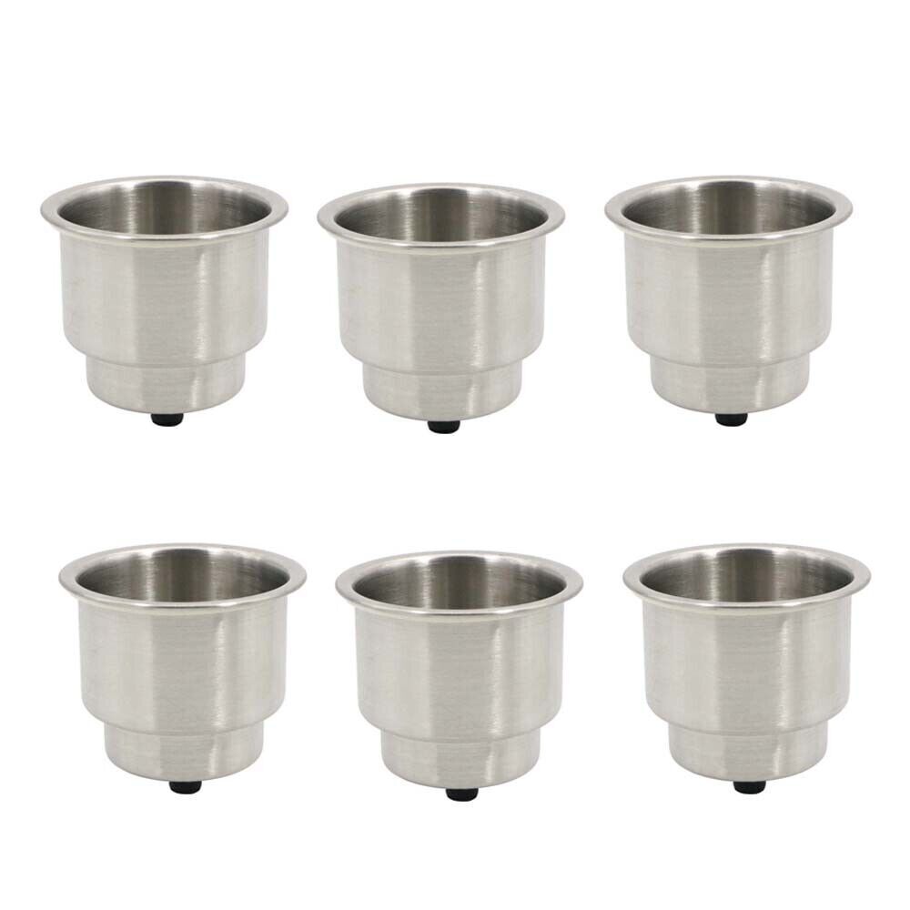 6X Stainless Steel Cup Drink Holders with Drain G9804