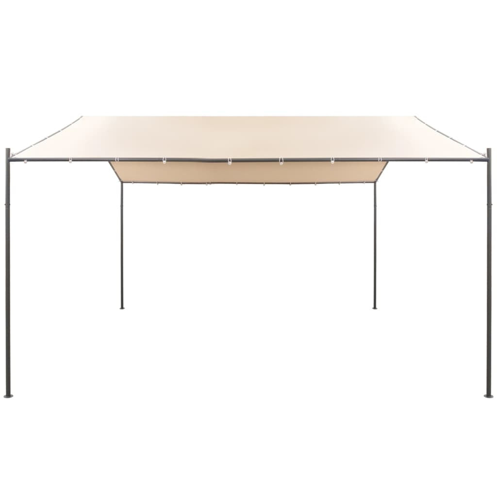 Beige Steel Frame Garden Canopy Tent Sun Shelter 13ft x 13ft x 8.5ft F45065