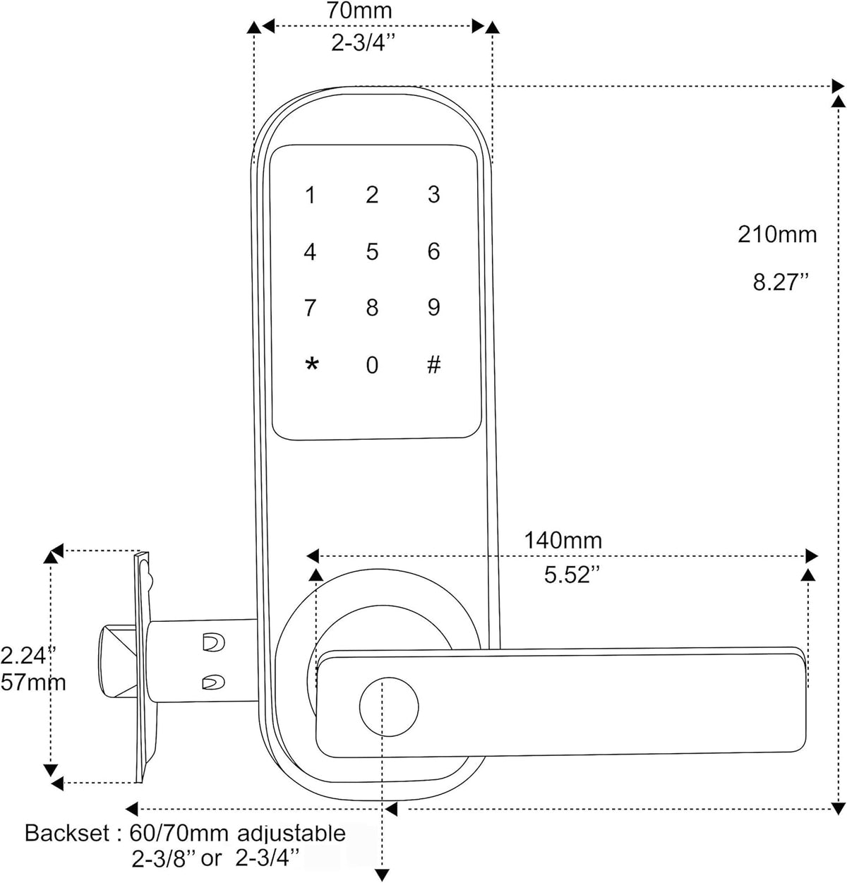 Nickel Brushed Bluetooth Digital Door Lock, Pack of 2 I1569