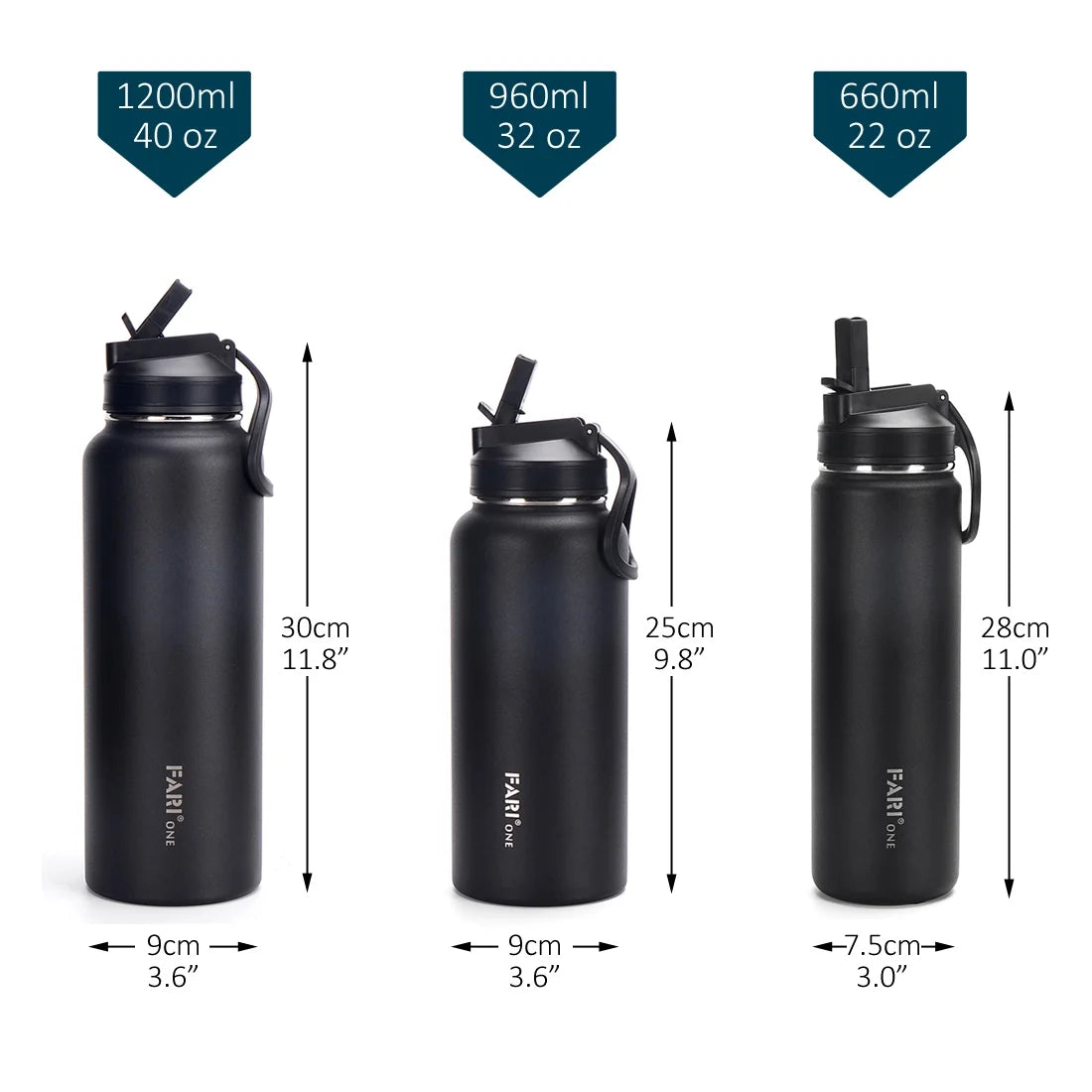 40 oz Double Wall Vacuum Insulated Stainless Steel Water Bottle P67532
