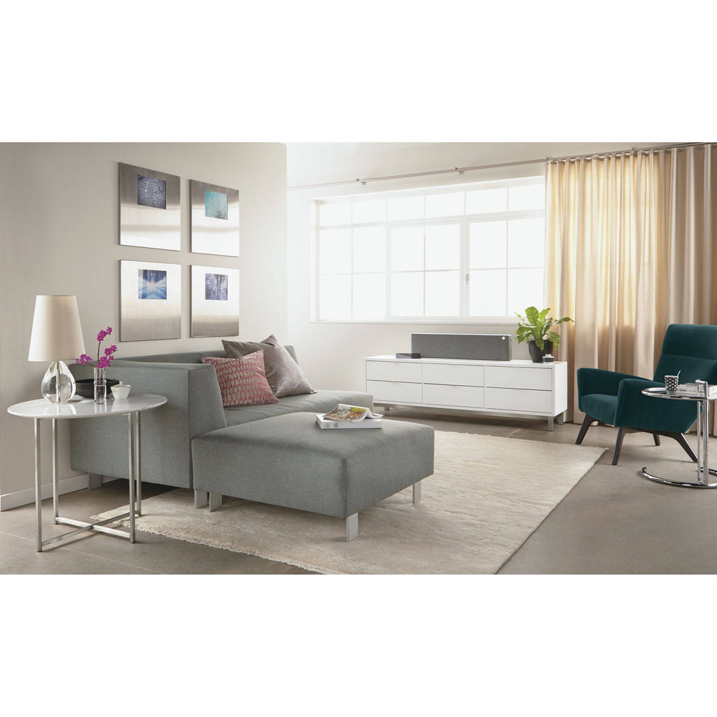 Round End Table 18 Diameter 16h in Stainless Steel with Clear Tempered Glass Top A4809