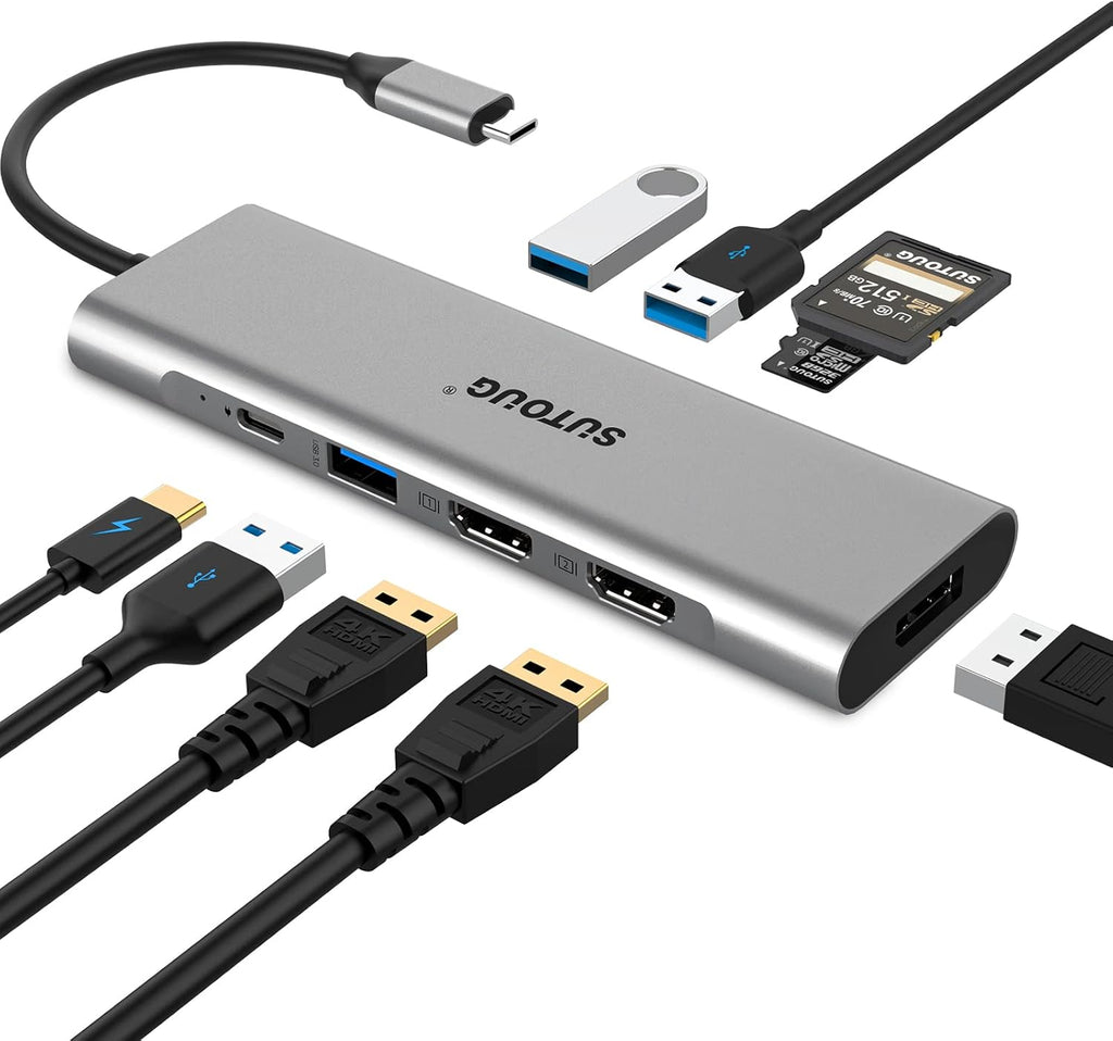 12 in 1 USB C Hub Docking Station with Triple Displays, 2 HDMI, DP, 100W PD, SD/TF Card Reader, 3 USB 3.0 Ports I580778