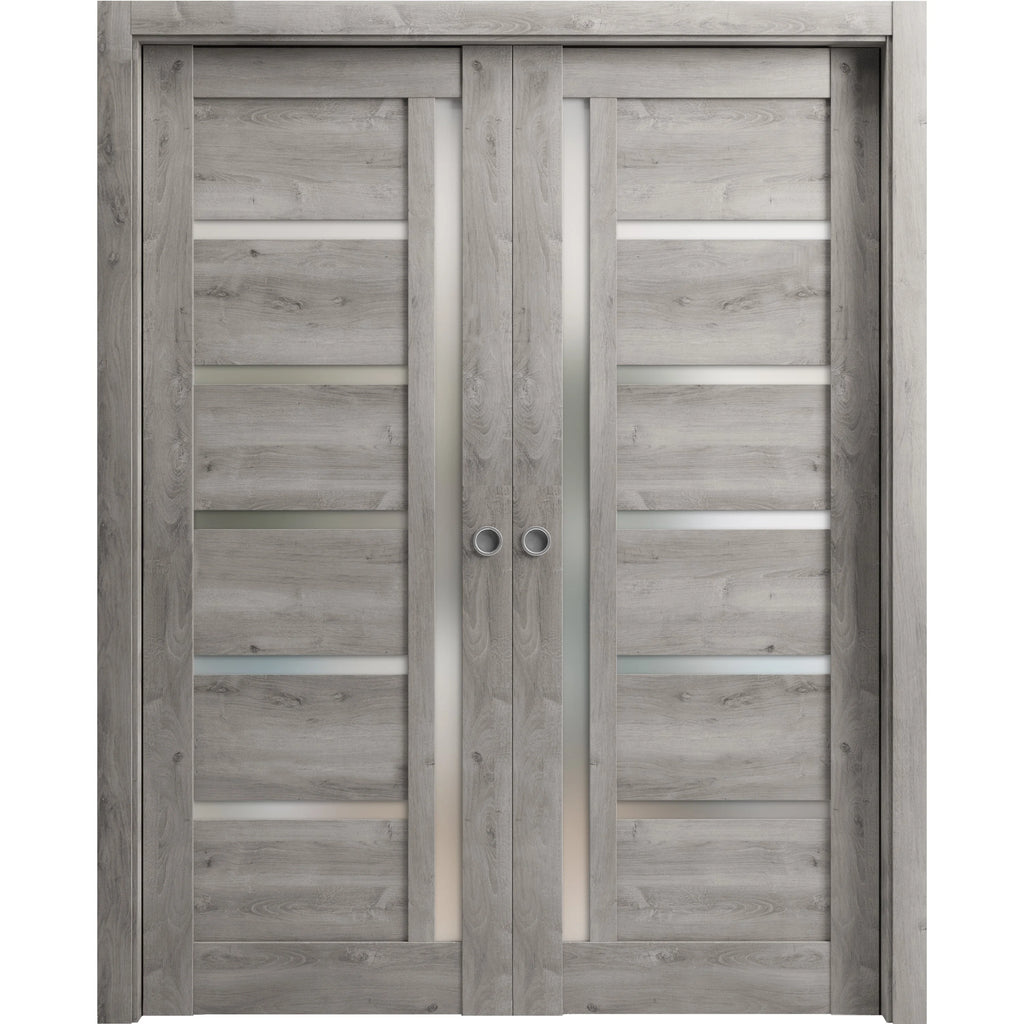 Sliding French Double Pocket Doors 60 x 84 inches Solid Wood Interior Doors P271660