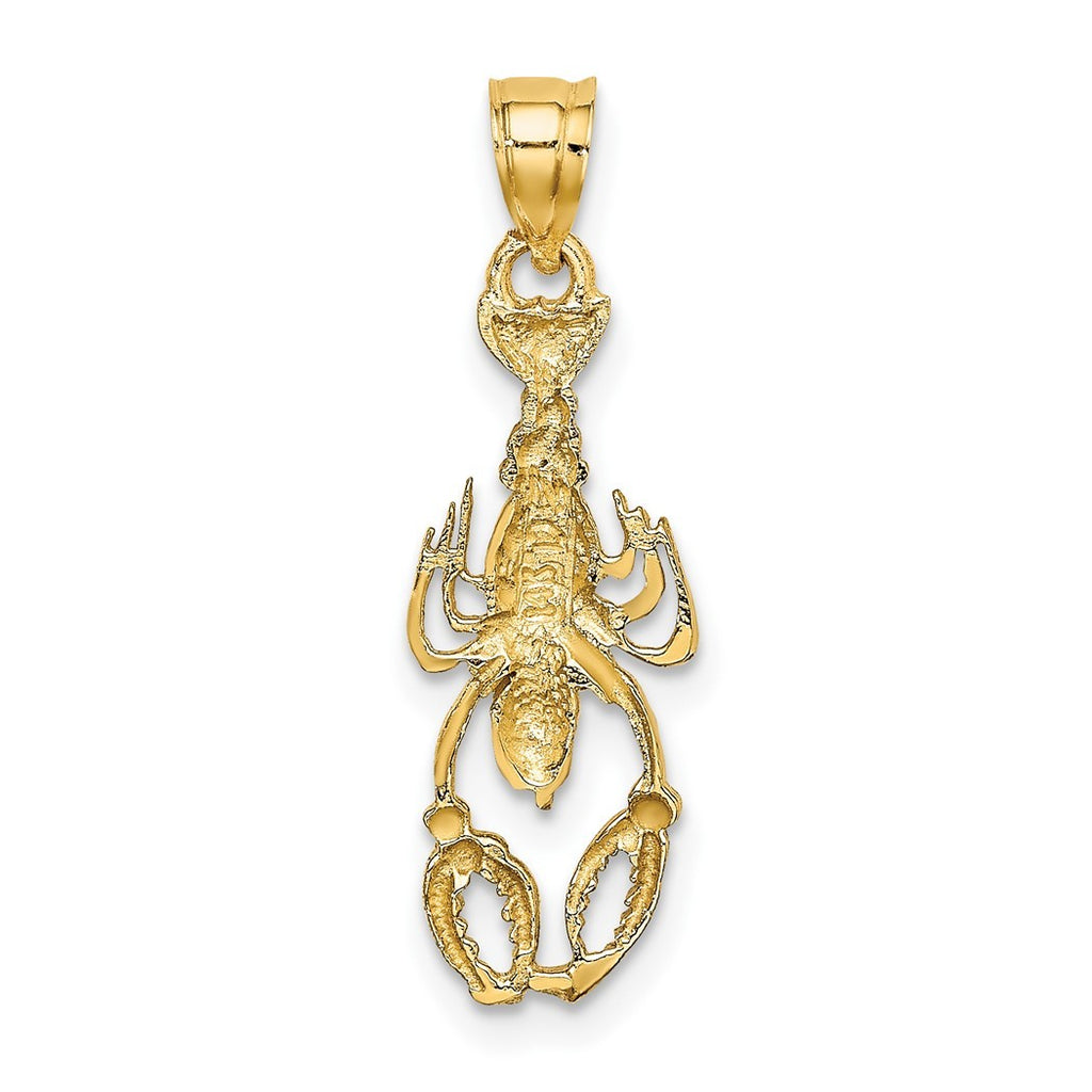 14k Two Tone Solid Polished Gold Lobster Pendant Necklace G275270