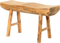 Rustic Carved Wood Natural Edge Accent Bench N16018