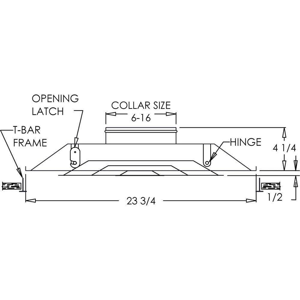 24-inch x 24-inch White Drop Ceiling Air Vent Register with 8-Inch Collar X867326