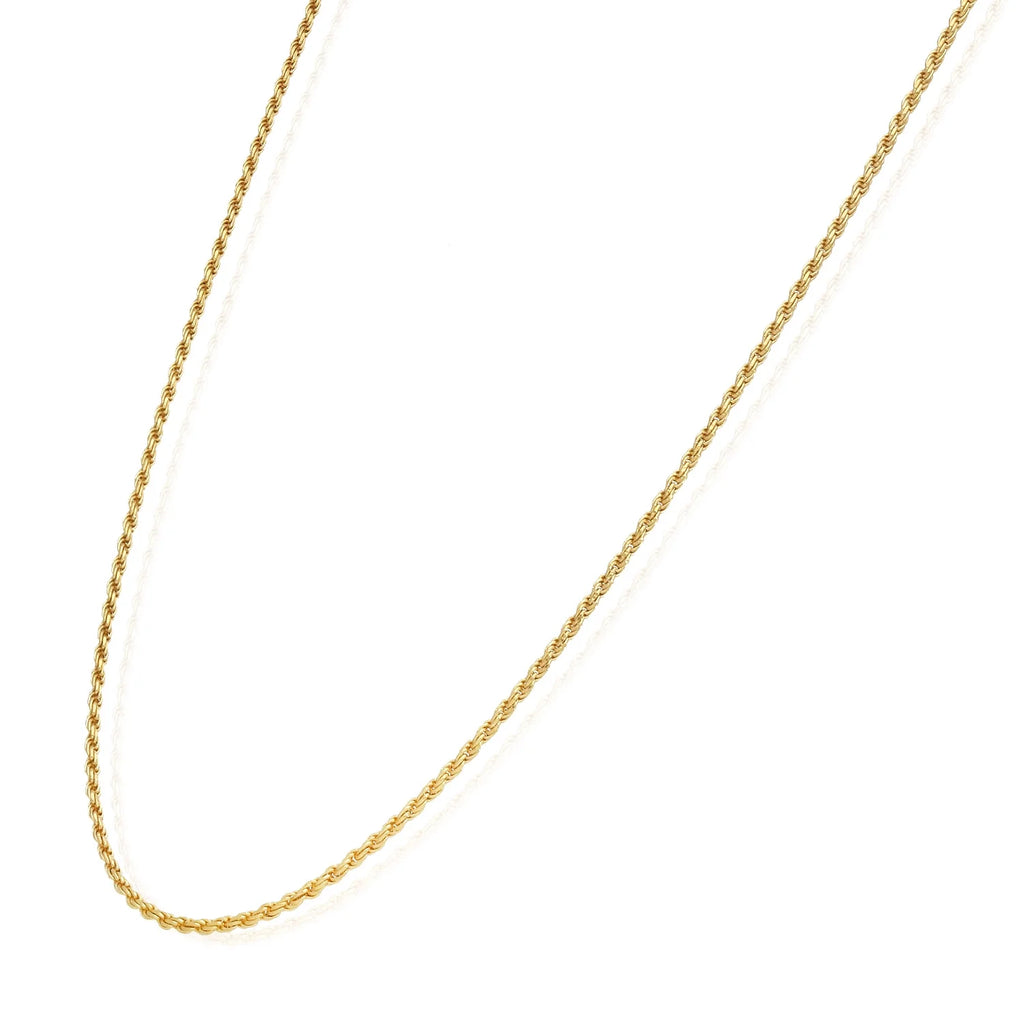 18K Yellow Gold Over Silver Rope Chain Necklace 16"-24" S745