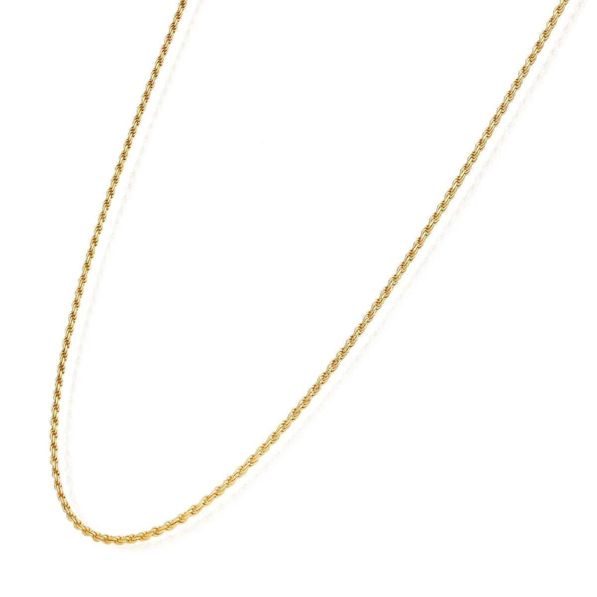 18K Yellow Gold Over Silver Rope Chain Necklace 16"-24" S745