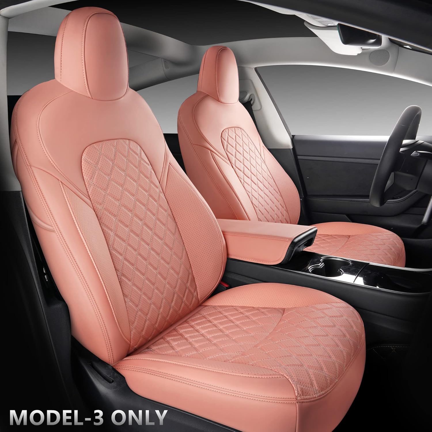 Faux Leather Custom Car Seat Covers Full Set for Tesla Model Y H25551