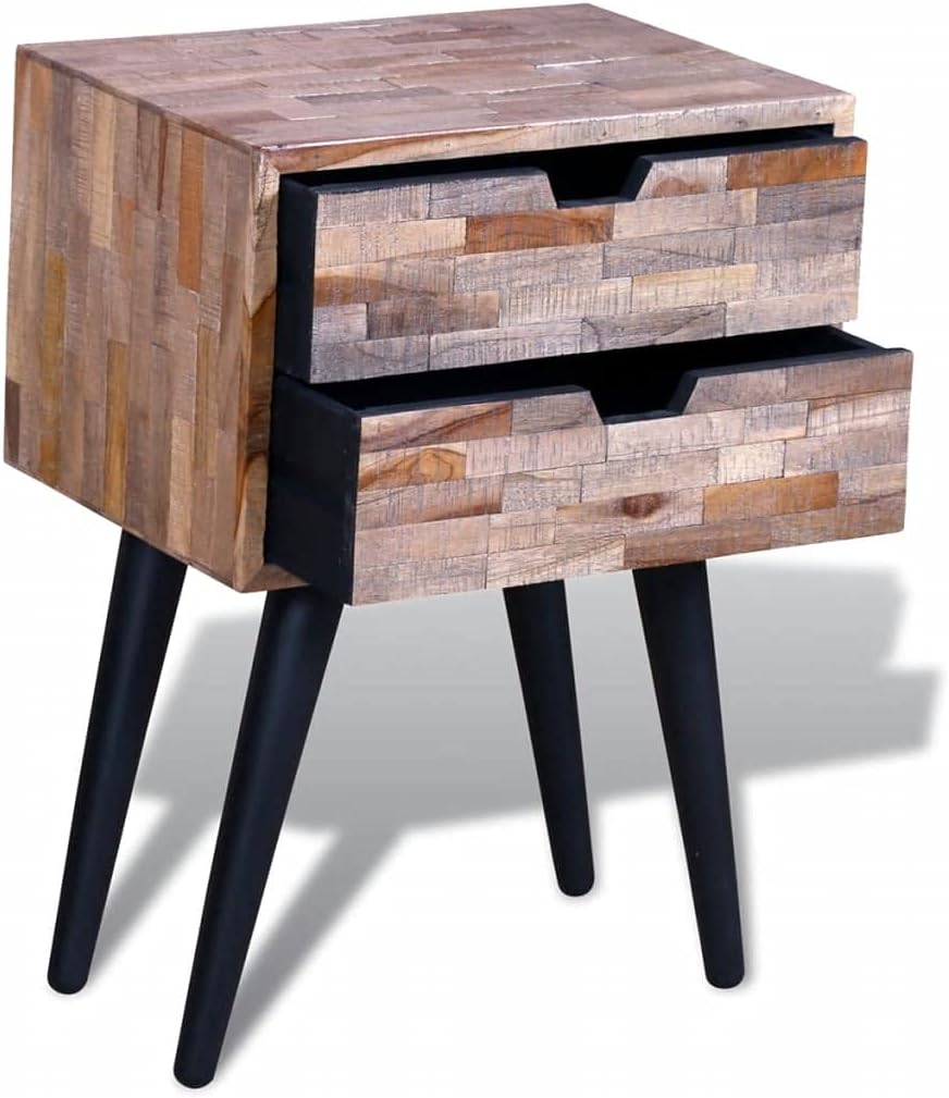 Side Cabinet with 2 Drawers Reclaimed Teak Wood F572706