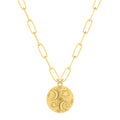 10K Yellow Gold Paperclip Chain Pendant Necklace R3843