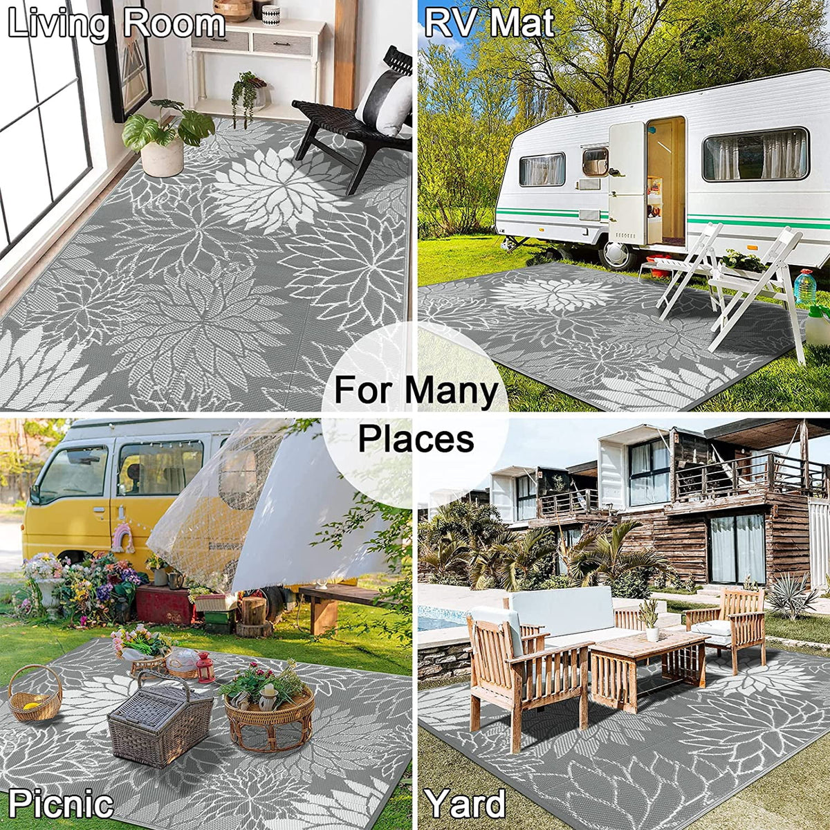 6'x 9' Waterproof Outdoor Patio Rug K7818