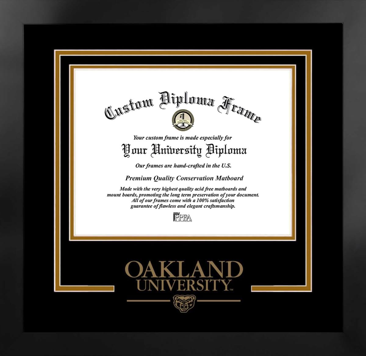 Oakland University Spirit Diploma Black Frame Y58565
