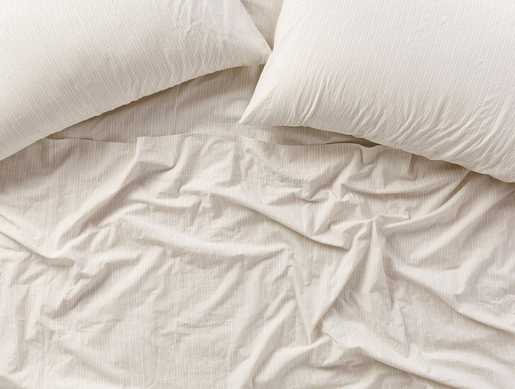 Organic Crinkled Percale Fitted Sheet Queen Pewter S45768
