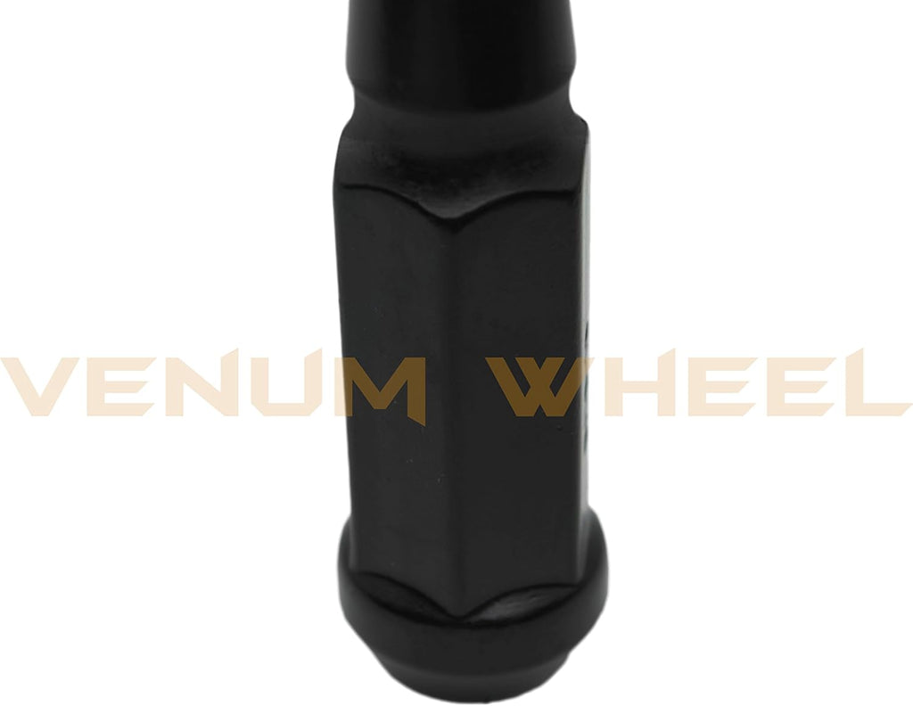 20 Pc Black Solid Spike Metal Lug Nuts with 1 Key D73263