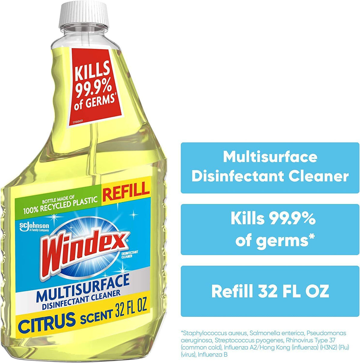6 Pk Multi-Surface Cleaner Disinfectant Refill Bottle Citrus Fresh Scent E274