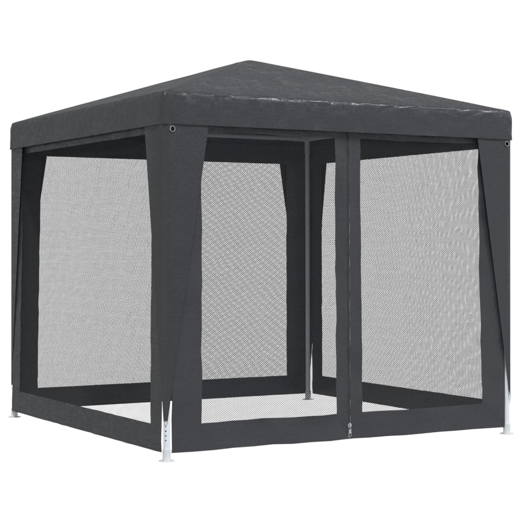Party Tent with 4 Mesh Sidewalls Anthracite 8.2'x8.2' HDPE H560