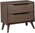 Gray 2-Drawer Wood Nightstand I946559