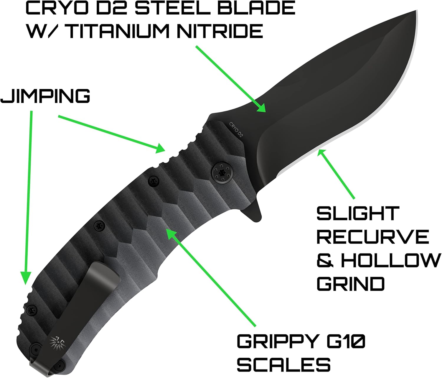 Large Folding Knife with G10 Scales Z60244