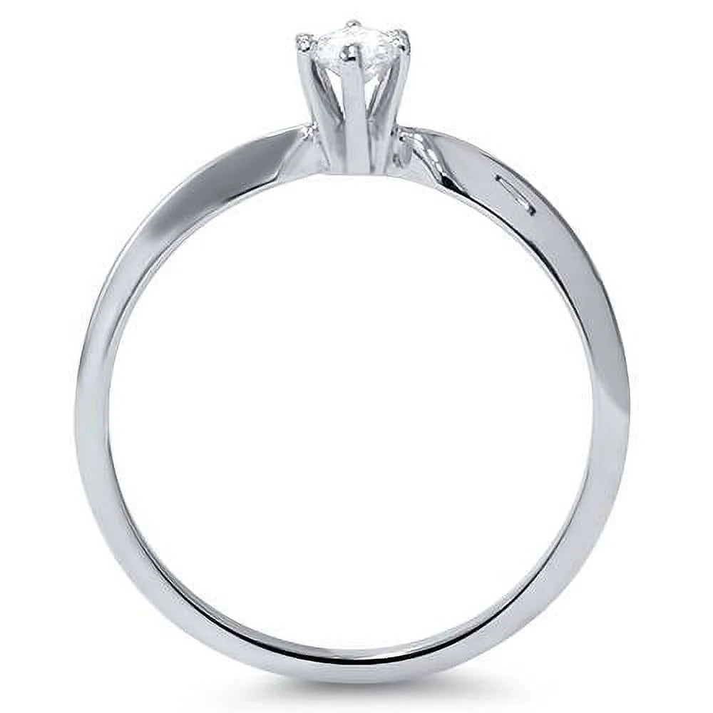 1/4ct Solitaire Marquise Diamond Engagement Ring 14K White Gold X32082