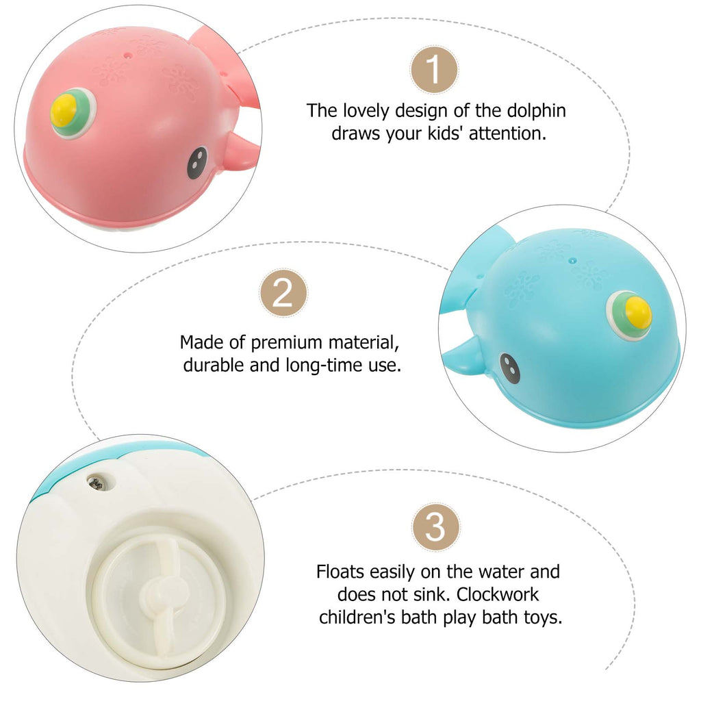 2 Pcs Whale Toy Baby Tub Wind up Bathtub Clockwork Childrens K23569