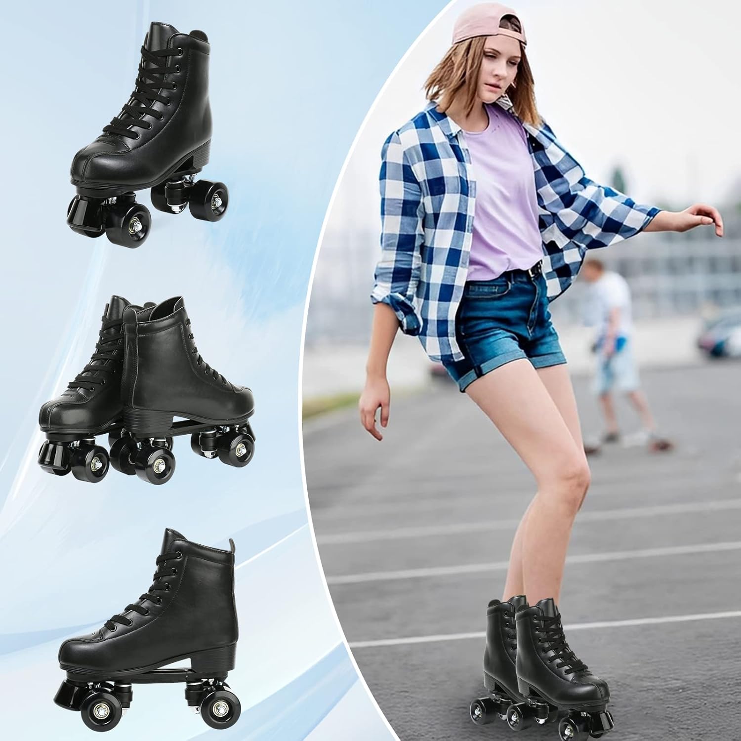 PU Leather Roller Skates Y983807