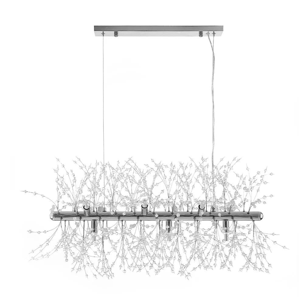 9-Light Linear Mid-Century Modern Chandelier W714857