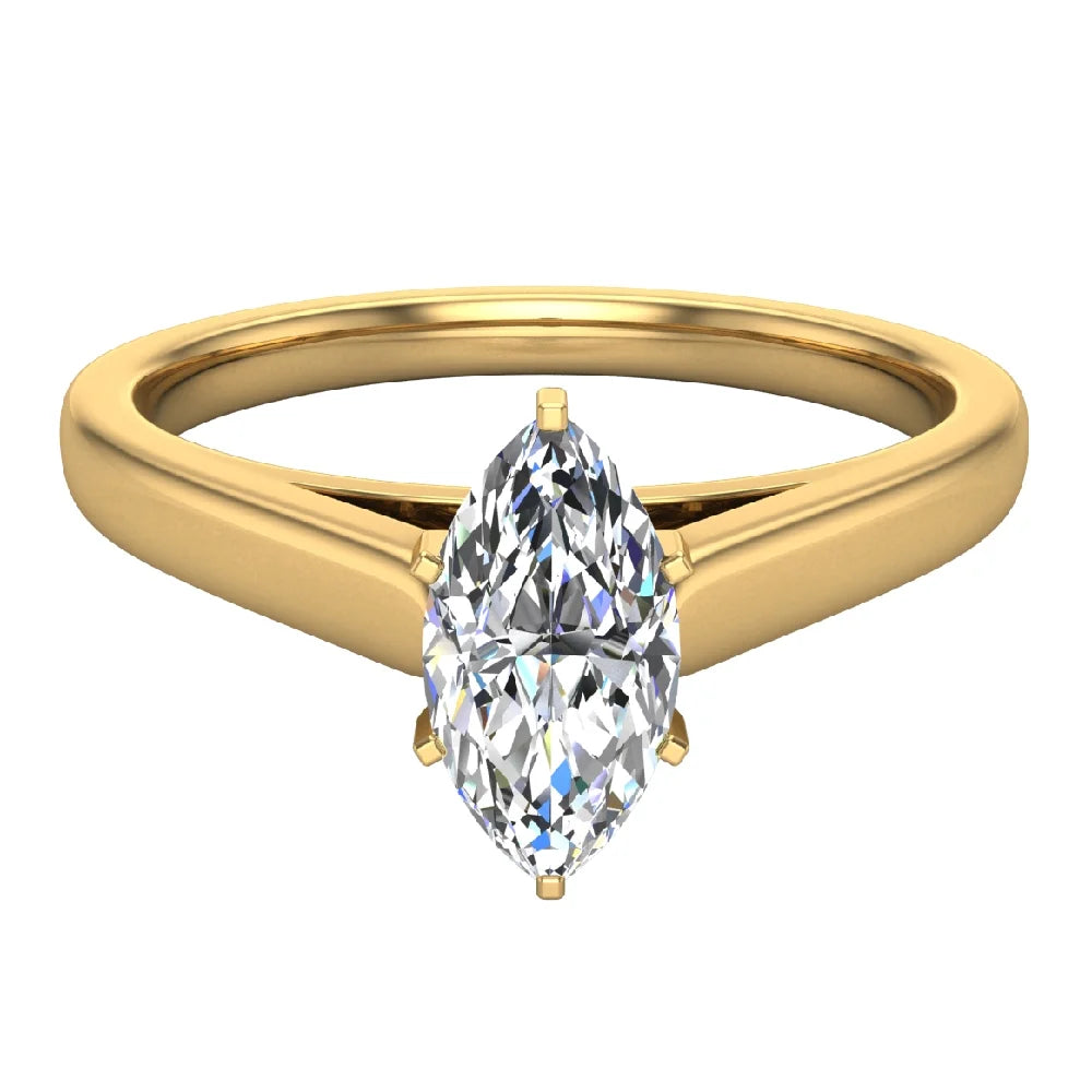 18K Gold Marquise Solitaire Engagement Ring 0.50 Carat H548125