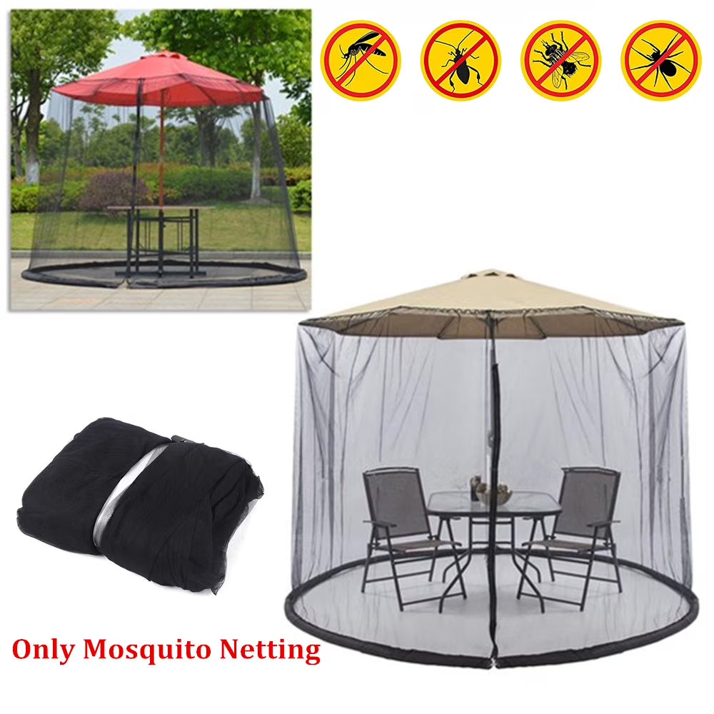Patio Umbrella Table Mesh Screen Cover with Zipper C60401