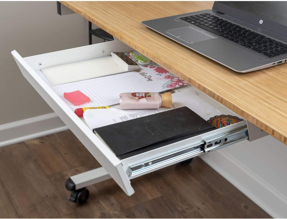 White Sliding Under-Desk Drawer Storage Organizer B60226
