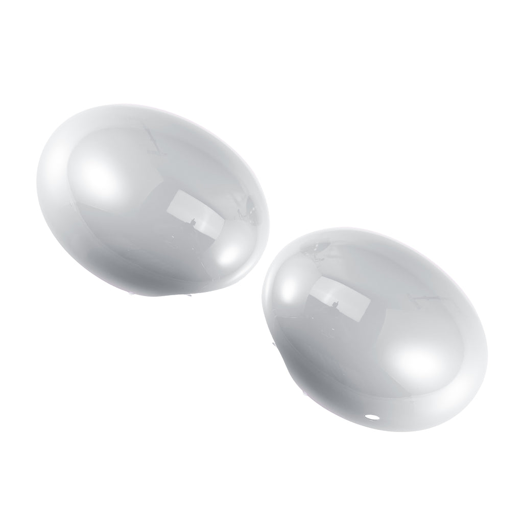 White Exterior Rear View Mirror Cover with Induction Hole J116355