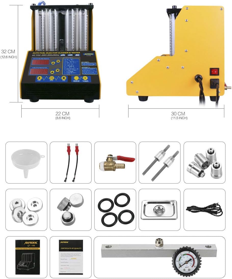 Car Motorcycle Petrol Fuel Injector Cleaner Ultrasonic Cleaner and Injection Tester S263