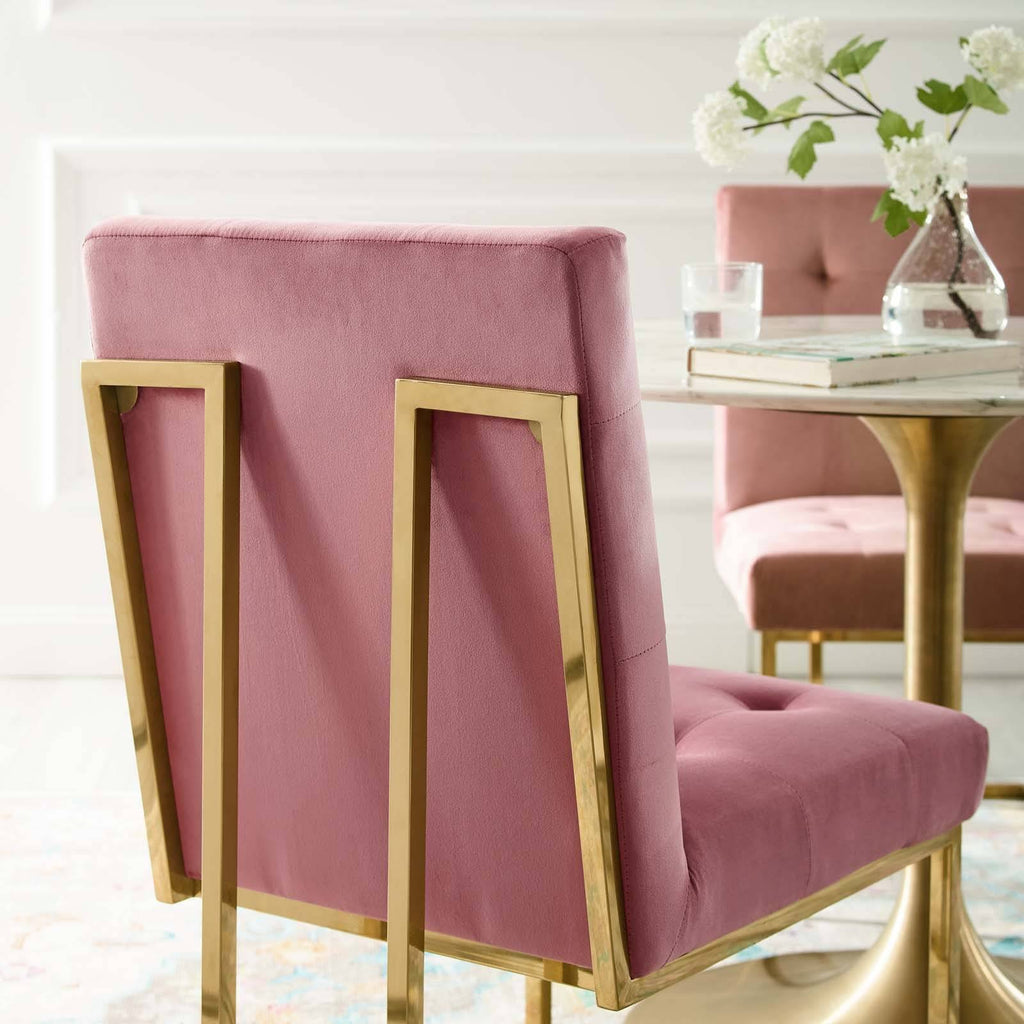 Gold Dusty Rose Performance Velvet Dining Chair W33900