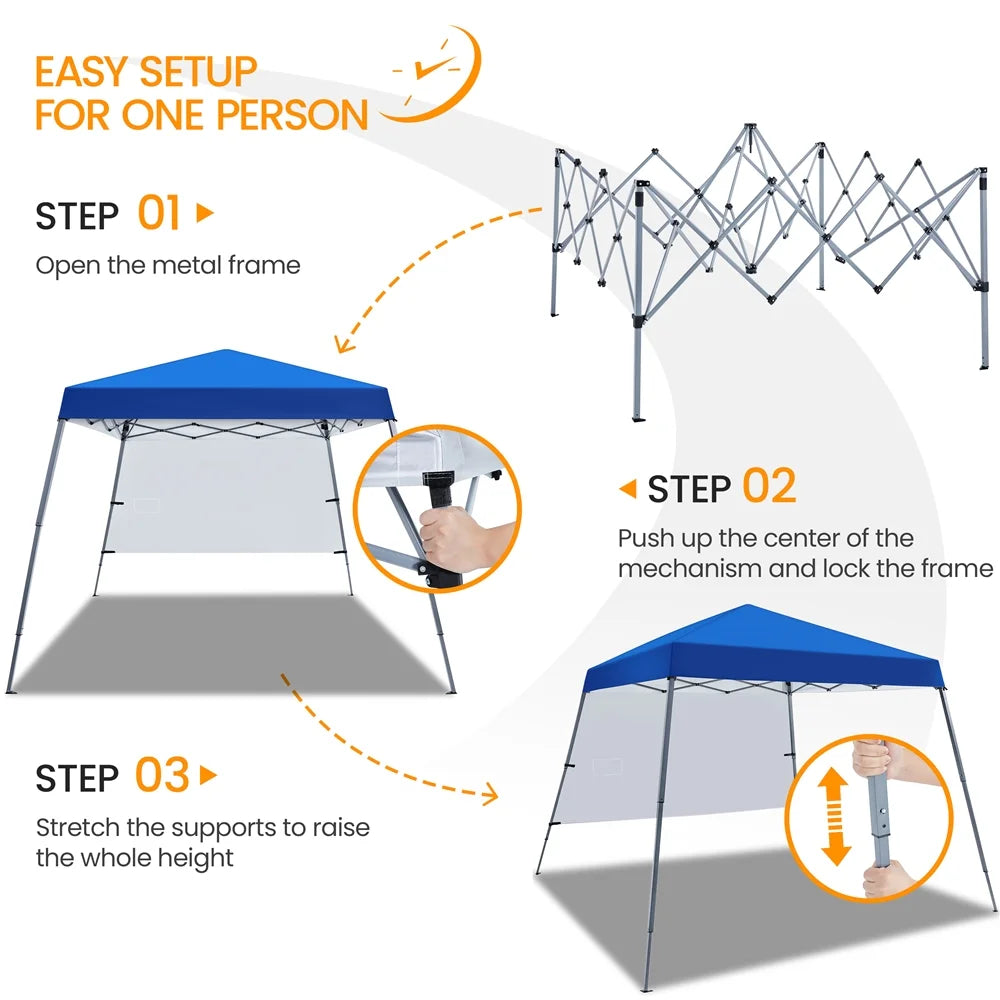 Blue Pop-Up Canopy with Backpack Bag E325