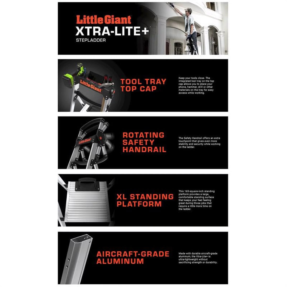 5 ft. Extra-Lite Plus Aluminum Step Ladder Type IAA - 375 lbs V403231