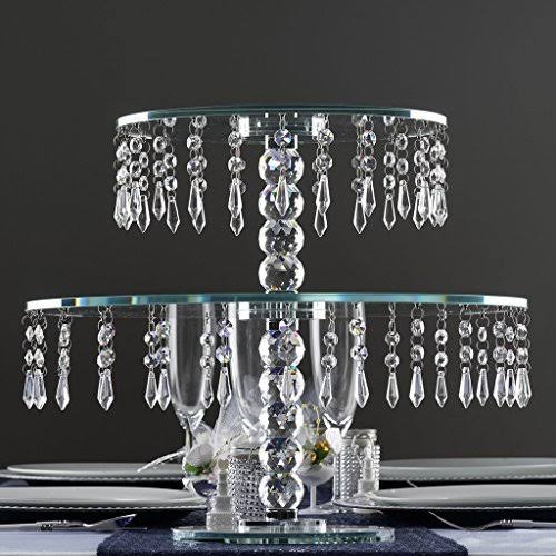 16x22 Round Crystal Glass Wedding Cake Riser Stand A90065