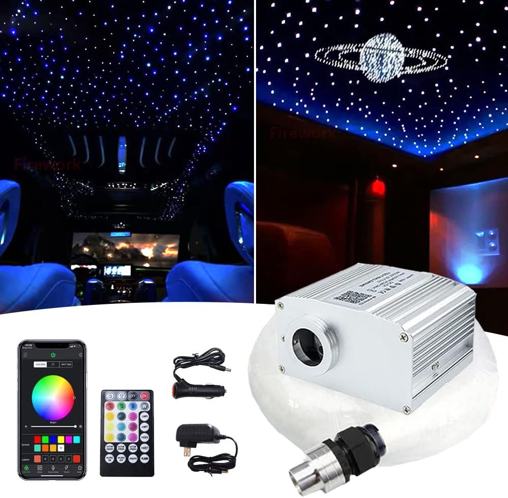 Bluetooth RGBW LED Fiber Optic Star Ceiling Light Kit 460pcs 9.8ft W947721