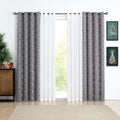 Grommet Blackout Curtain Silver Geometric Metallic, 52x63, Grey, 4 Panels D67598