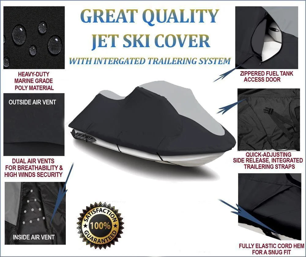 Black/Grey Jet Ski Watercraft PWC Cover S9725