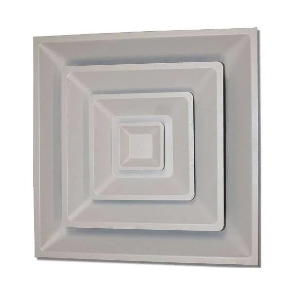 24-inch x 24-inch White Drop Ceiling Air Vent Register with 8-Inch Collar X867326