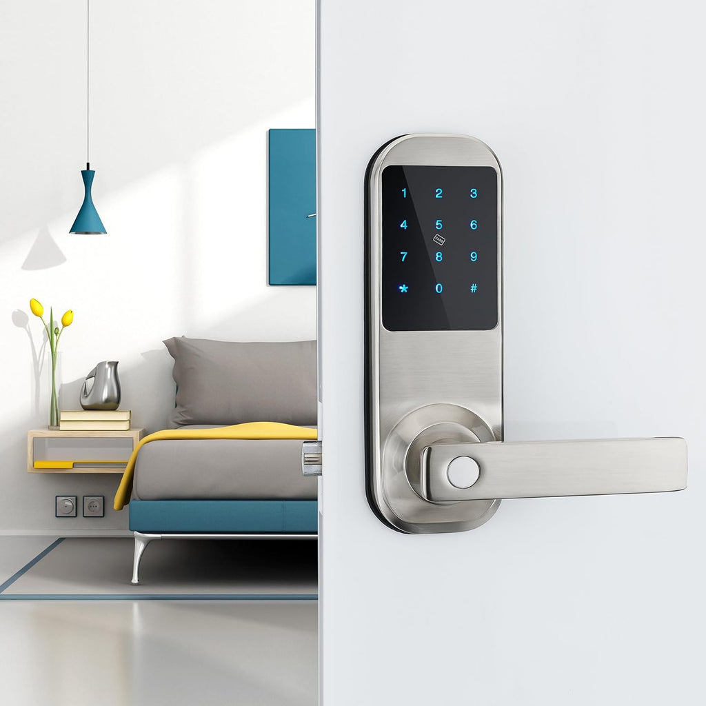 Nickel Brushed Bluetooth Digital Door Lock, Pack of 2 I1569