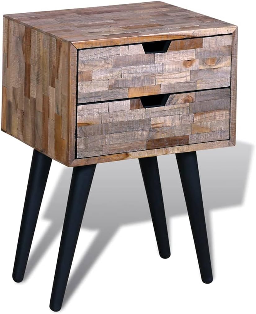 Side Cabinet with 2 Drawers Reclaimed Teak Wood F572706
