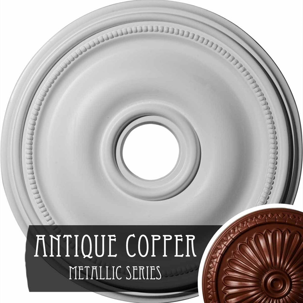 18 1/8x22OD x 3 3/4x22ID x 1 1/8x22P Hand-Painted Brushed Mahogany Ceiling Medallion E516