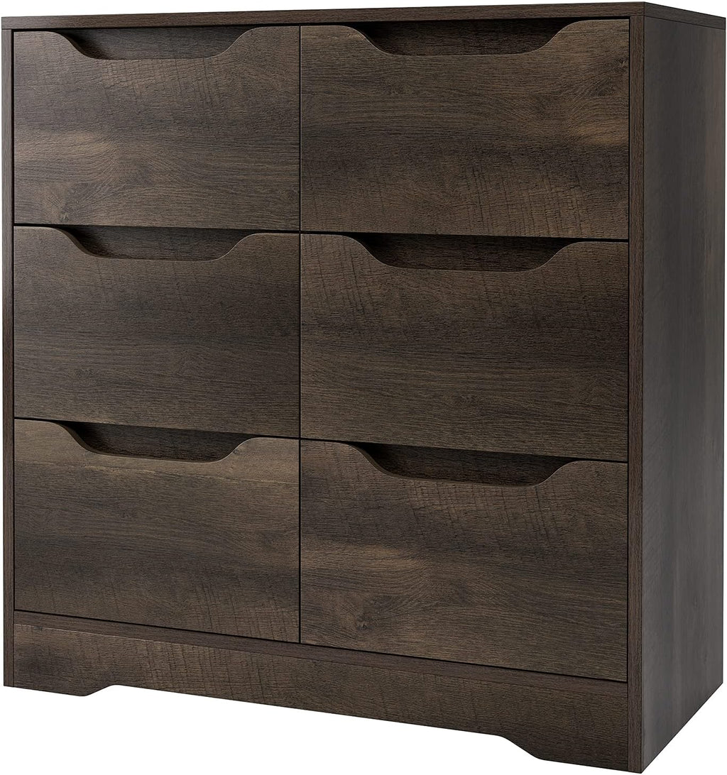 White 6 Drawer Wood Dresser U35652