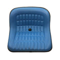 Blue Vinyl 19" Pan Steel Seat with 7" x 2" Back for Tractors S978