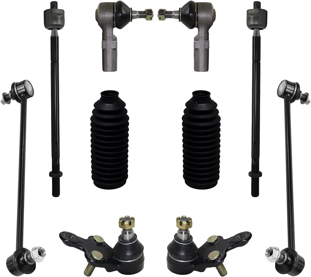 Front Lower Ball Joints + Tie Rods w/Boots + Sway Bars 10pc Set M192979