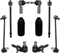 Front Lower Ball Joints + Tie Rods w/Boots + Sway Bars 10pc Set M192979