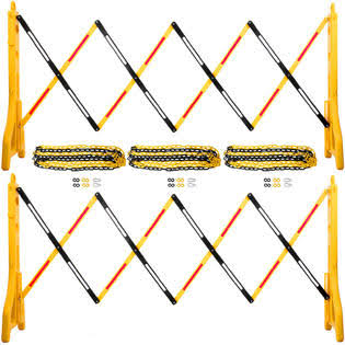 3-Chain Expandable Guard Portable Barricade Safety Barrier 38x22x8.3 2pcs W197