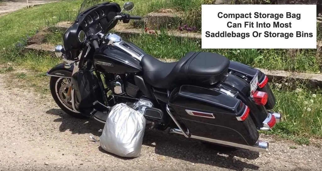 Motorcycle Cover with Reinforced Securing Straps and Storage Bag I57001