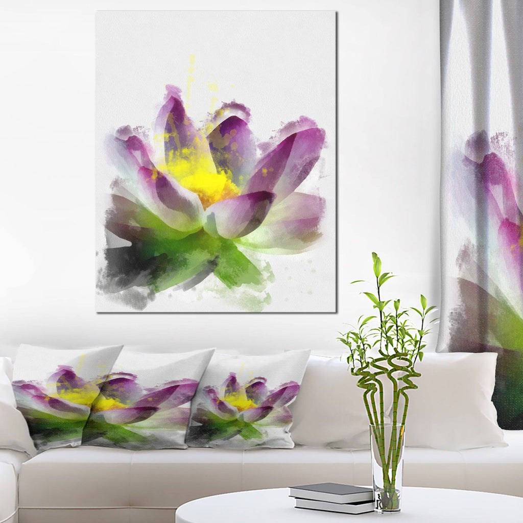Purple Lotus Flower Canvas Art Print W3880